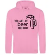 Мужская толстовка (худи) You are like beer on friday Розовый фото