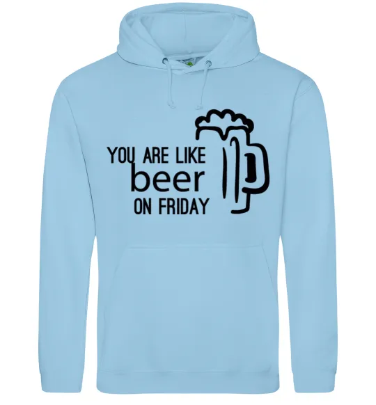 Мужская толстовка (худи) You are like beer on friday Голубой фото