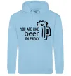 Мужская толстовка (худи) You are like beer on friday Голубой фото