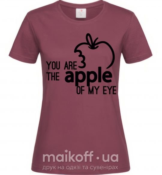 Женская футболка You are like apple of my eye Бордовый фото