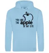 Женская толстовка (худи) You are like apple of my eye Голубой фото
