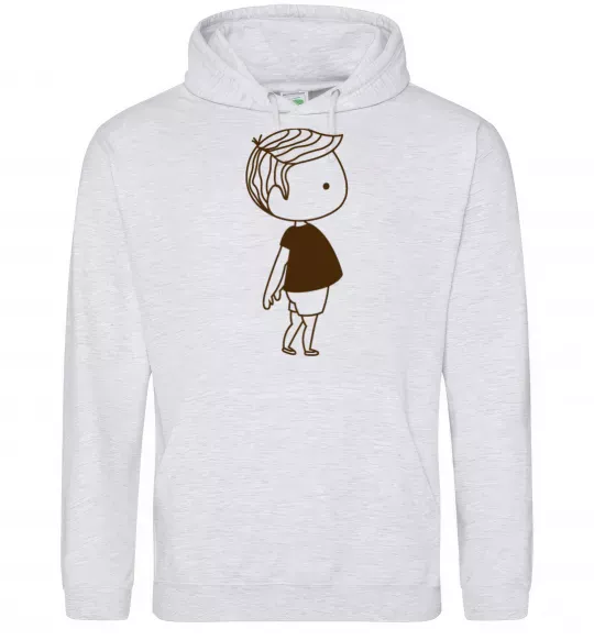 Чоловіча толстовка (худі) Cute boy Сірий меланж фото