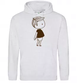 Чоловіча толстовка (худі) Cute boy Сірий меланж фото