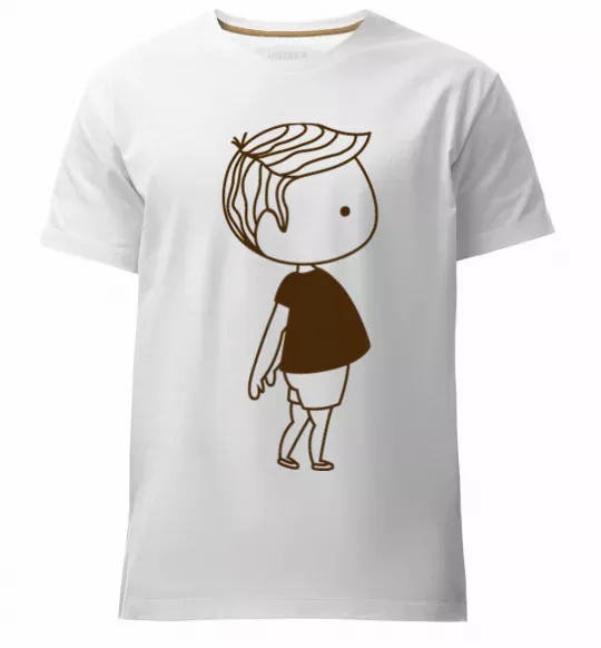 Мужская премиум футболка Cute boy Белый фото