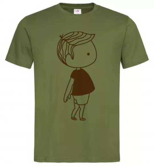 Мужская футболка Cute boy Оливковый фото