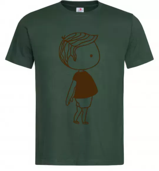 Мужская футболка Cute boy Темно-зеленый фото