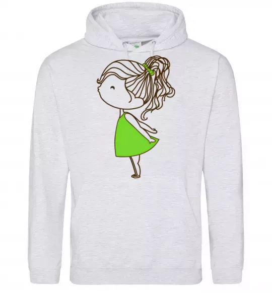 Женская толстовка (худи) Cute girl Серый меланж фото