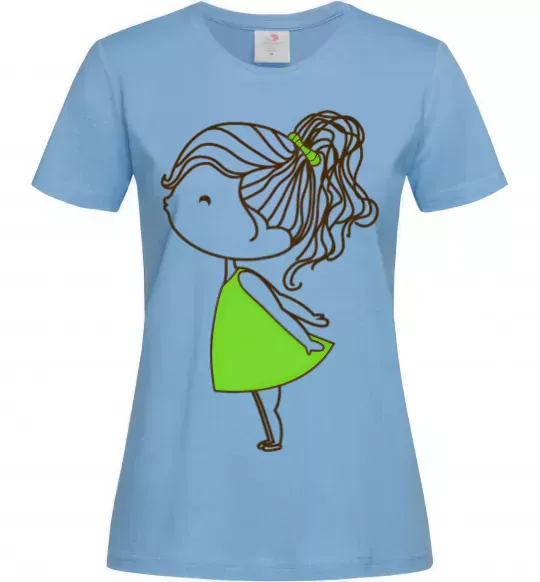Женская футболка Cute girl Голубой фото