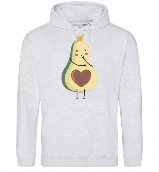 Женская толстовка (худи) Avocado girl Серый меланж фото