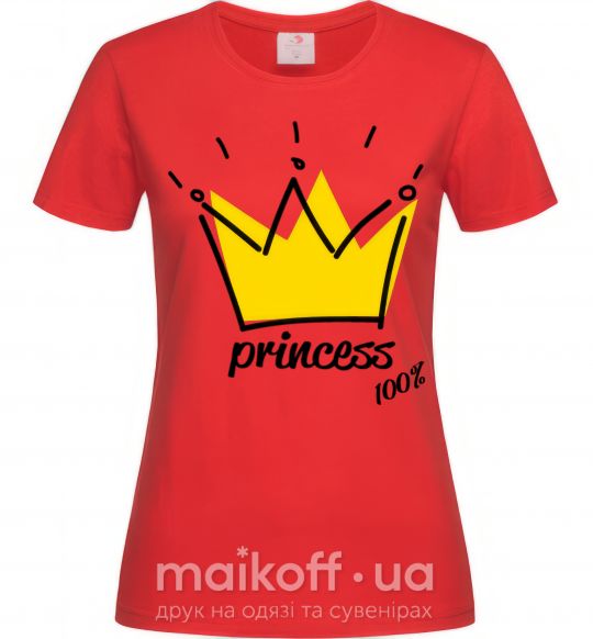 Женская футболка Princess Красный фото