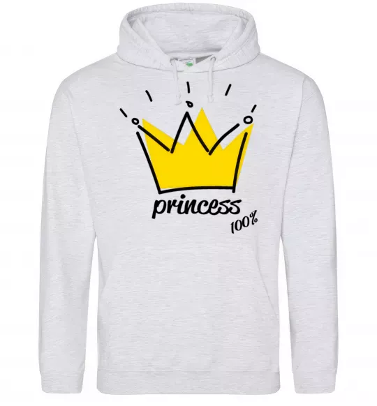 Женская толстовка (худи) Princess Серый меланж фото