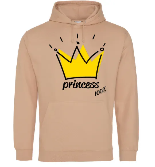 Женская толстовка (худи) Princess Песочный фото