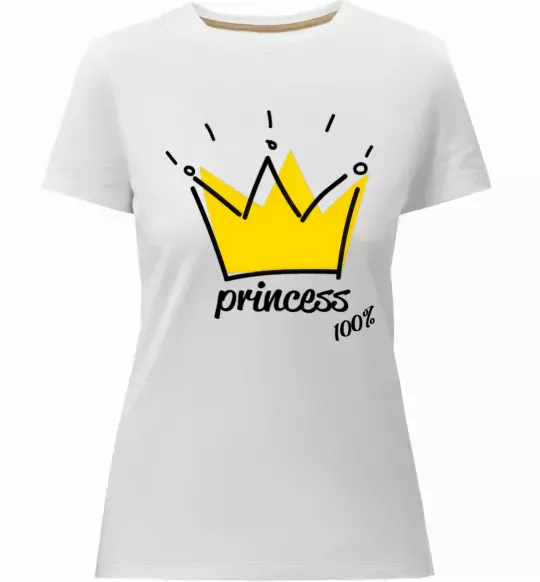 Женская премиум футболка Princess Белый фото