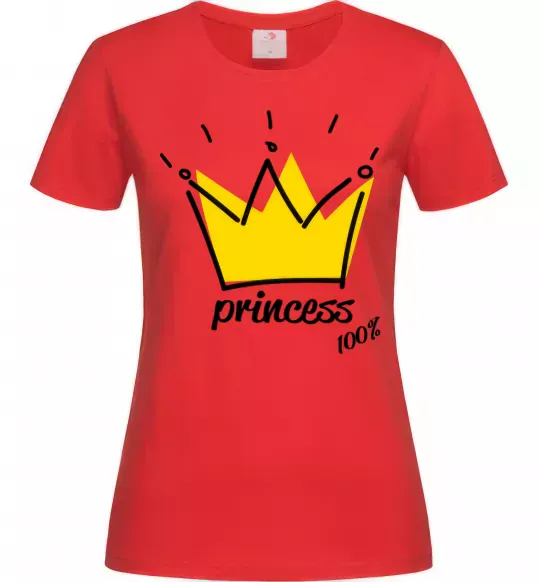 Женская футболка Princess Красный фото