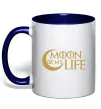 Чашка з кольоровою ручкою Moon of my life Глибокий темно-синій фото