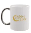 Чашка з кольоровою ручкою Moon of my life Срібло фото