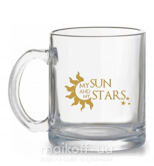 Чашка стеклянная My sun and my stars Прозрачный фото