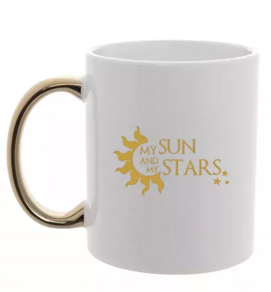 Чашка с цветной ручкой My sun and my stars Золото фото