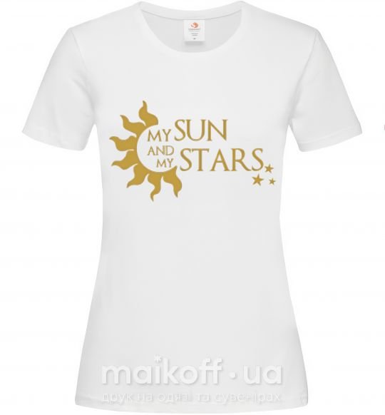 Женская футболка My sun and my stars Белый фото
