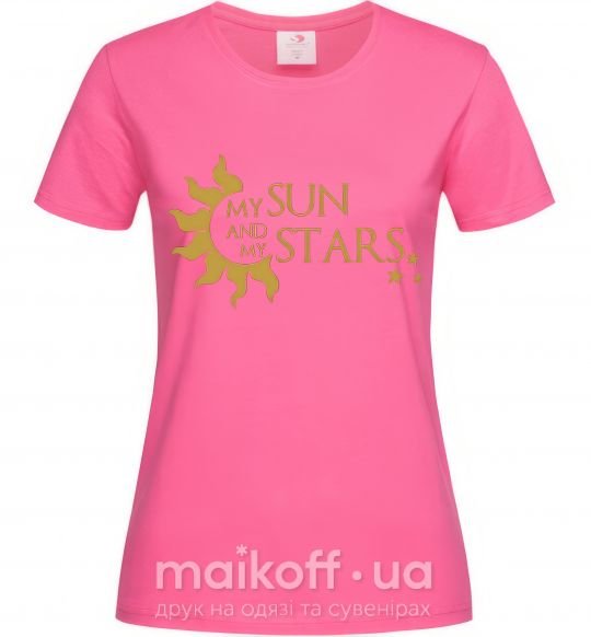 Жіноча футболка My sun and my stars Яскраво-рожевий фото