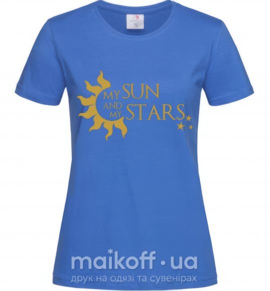 Женская футболка My sun and my stars Ярко-синий фото