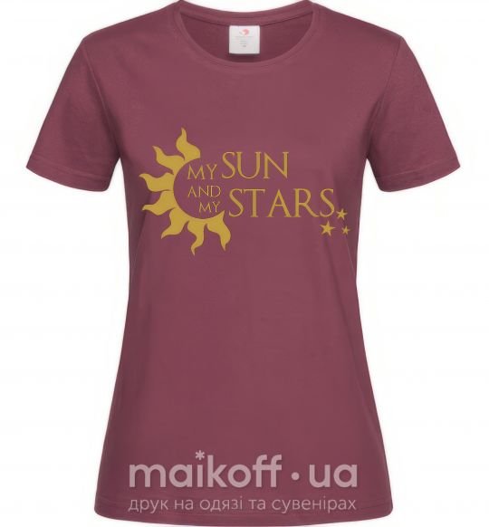 Женская футболка My sun and my stars Бордовый фото