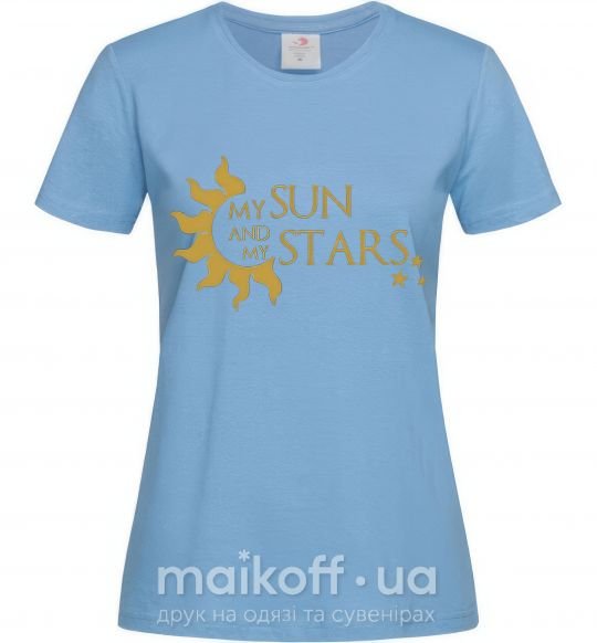 Женская футболка My sun and my stars Голубой фото