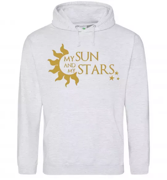 Женская толстовка (худи) My sun and my stars Серый меланж фото