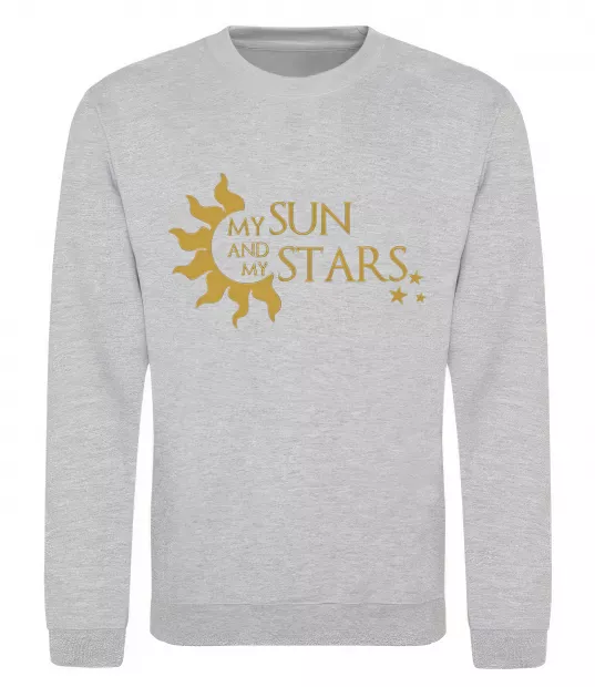 Світшот My sun and my stars Сірий меланж фото