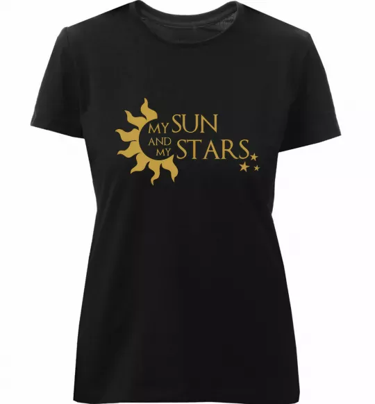 Жіноча преміум футболка My sun and my stars Чорний фото