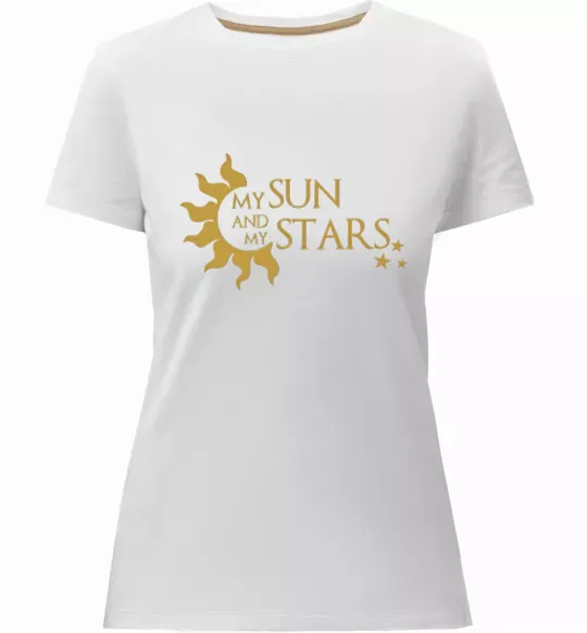 Жіноча преміум футболка My sun and my stars Білий фото