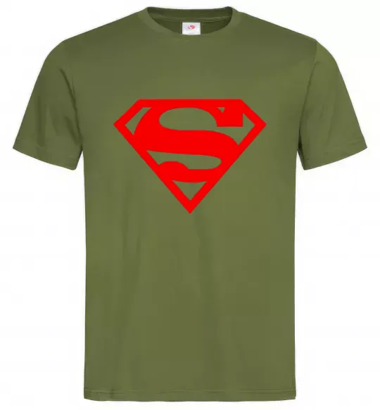 Мужская футболка Super man Оливковый фото
