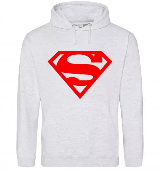 Мужская толстовка (худи) Super man Серый меланж фото
