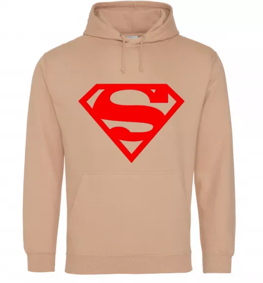 Мужская толстовка (худи) Super man Песочный фото