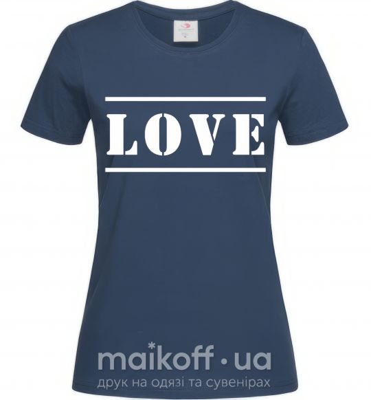 Женская футболка Love надпись Темно-синий фото