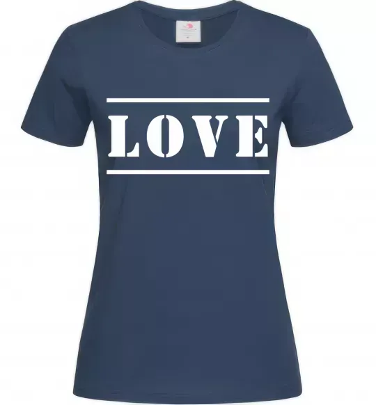Женская футболка Love надпись Темно-синий фото