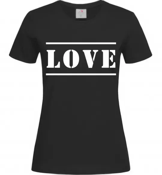 Женская футболка Love надпись Черный фото