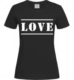 Женская футболка Love надпись Черный фото