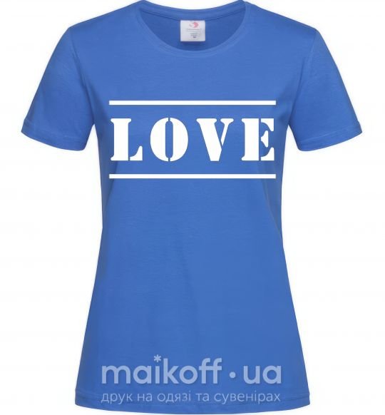 Женская футболка Love надпись Ярко-синий фото