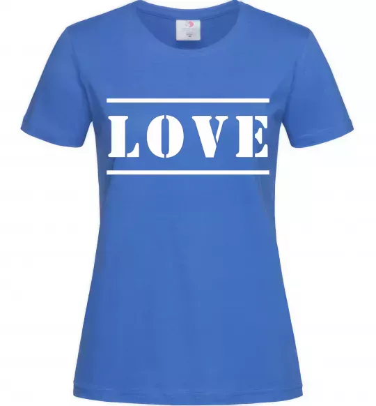 Женская футболка Love надпись Ярко-синий фото