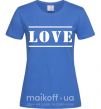 Женская футболка Love надпись Ярко-синий фото