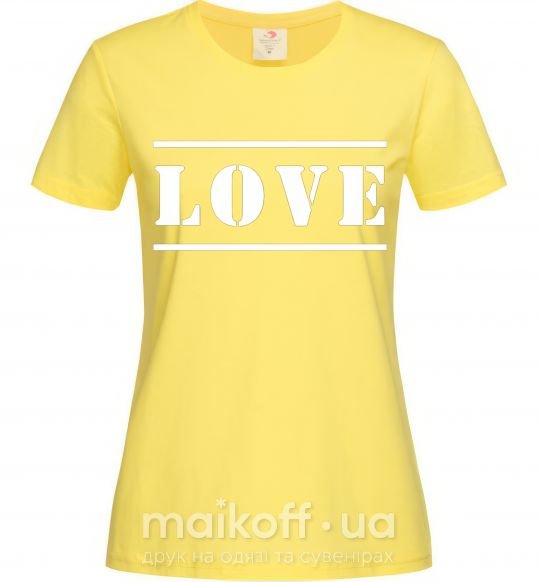 Женская футболка Love надпись Лимонный фото