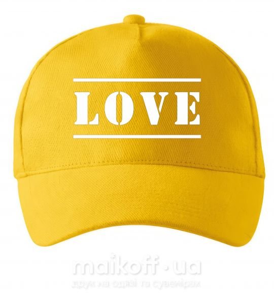 Кепка Love надпись Сонячно жовтий фото