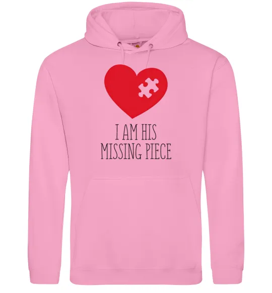 Женская толстовка (худи) I am his missing piece Розовый фото