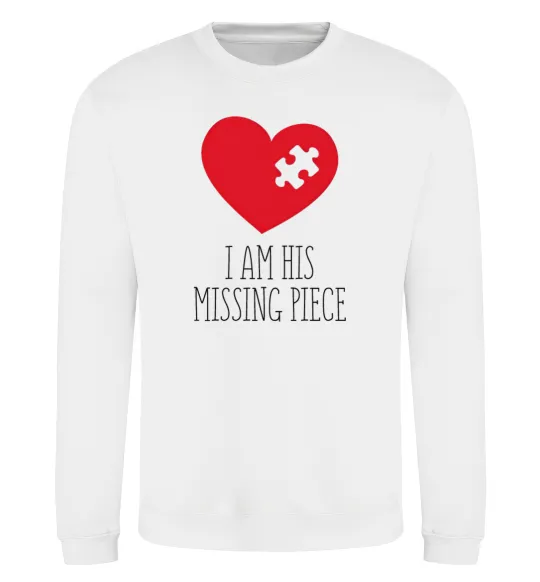 Свитшот I am his missing piece Белый фото