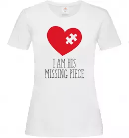 Женская футболка I am his missing piece Белый фото
