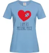 Жіноча футболка I am his missing piece Блакитний фото