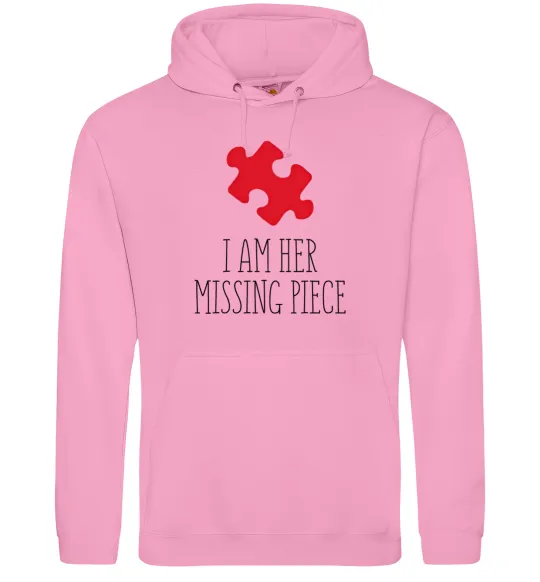 Мужская толстовка (худи) I am her missing piece Розовый фото
