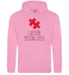 Мужская толстовка (худи) I am her missing piece Розовый фото