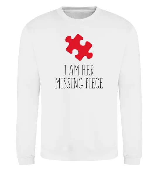 Свитшот I am her missing piece Белый фото